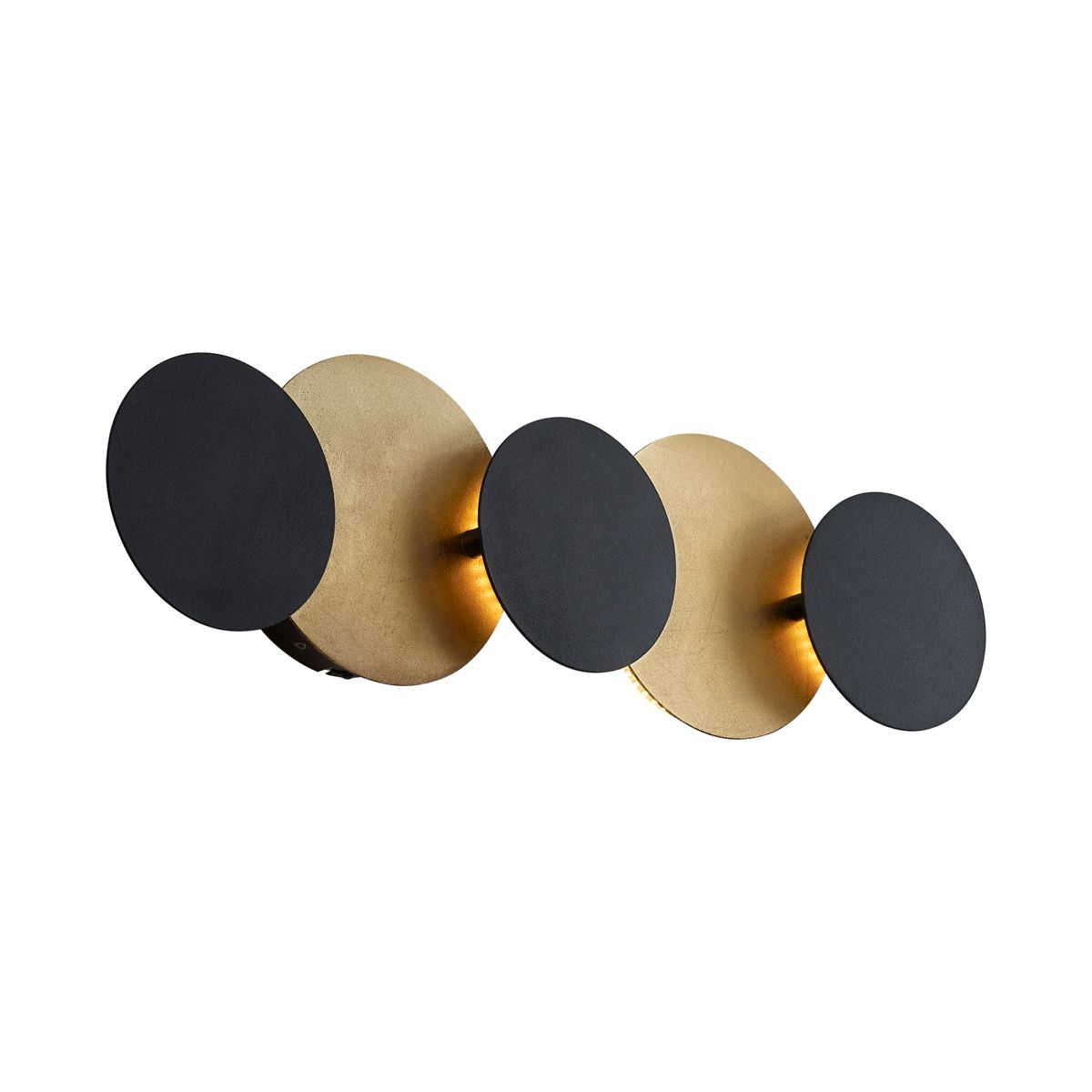 Moderne wandlamp zwart met goud incl. LED 3-staps dimbaar 5-lichts - Sunrise 3