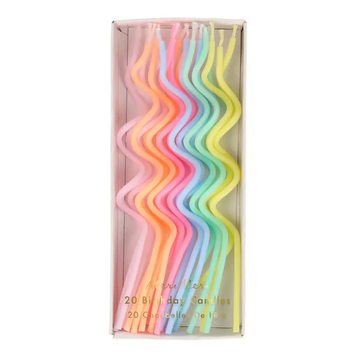 Meri Meri Bougies tourbillonnantes - Set de 20 | Pastel