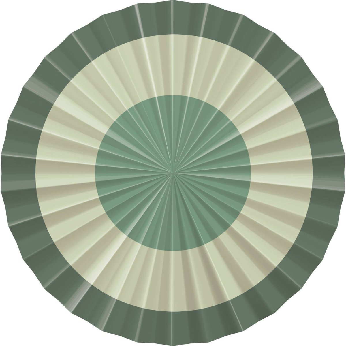 Groene Papieren Waaiers 35cm 3st
