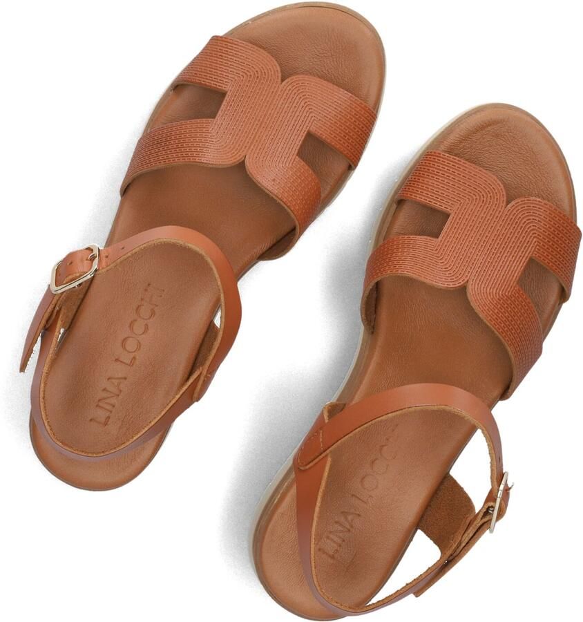 LINA LOCCHI Sandalen met Hak Dames 8224 Maat: 40 Materiaal: Leer Kleur: Cognac