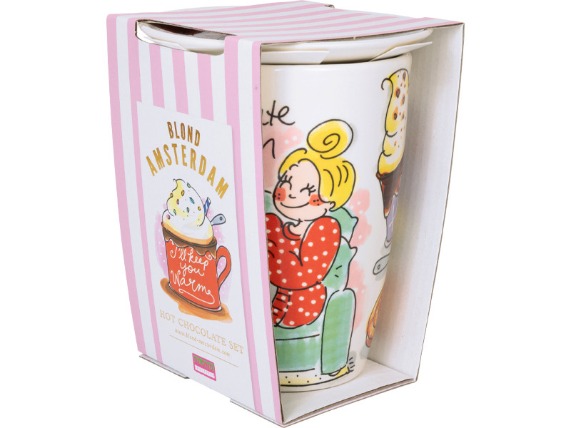 XL Beker 0,5L & Petit Four Set Even Bijkletsen Hot Chocolate Season