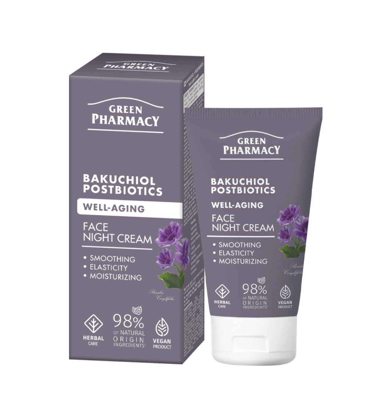 Green Pharmacy - Creme facial noturno antienvelhecimento - Backuchiol + Postbiotics