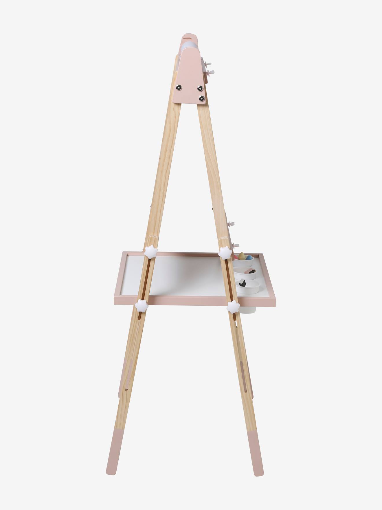 Quadro branco/quadro magnético 3 em 1, dobrável e com altura ajustável, feito de madeira com certificação FSC®, multicolorido.