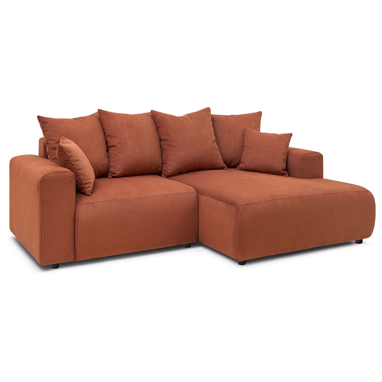 Bobochic Canapé d'angle fixe droit Enjoy orange - 237x147x95 cm