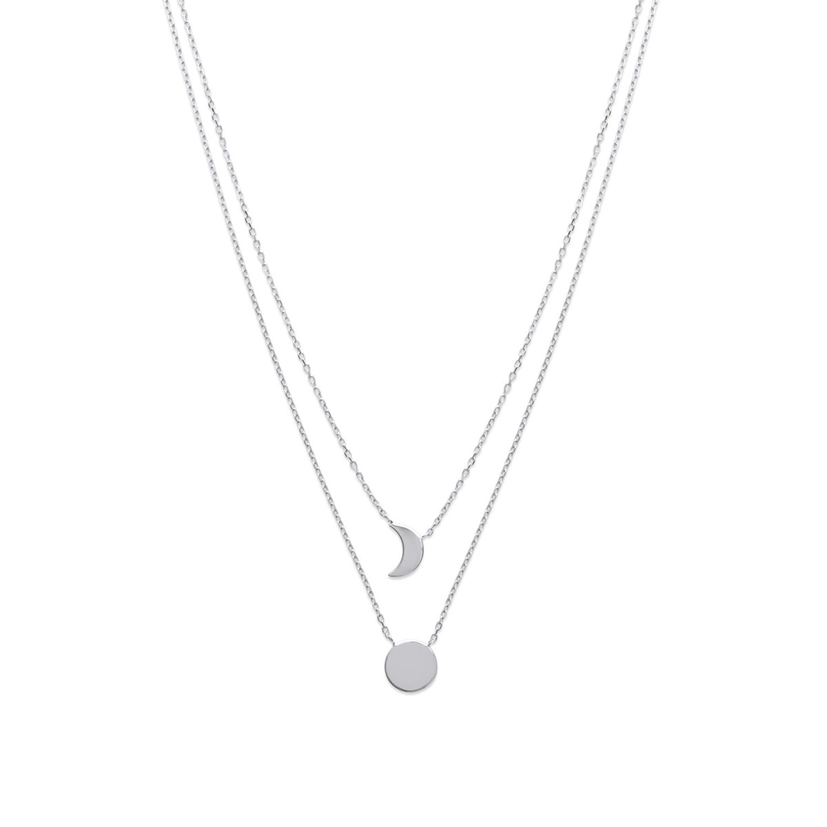 Collier Brillaxis double soleil lune