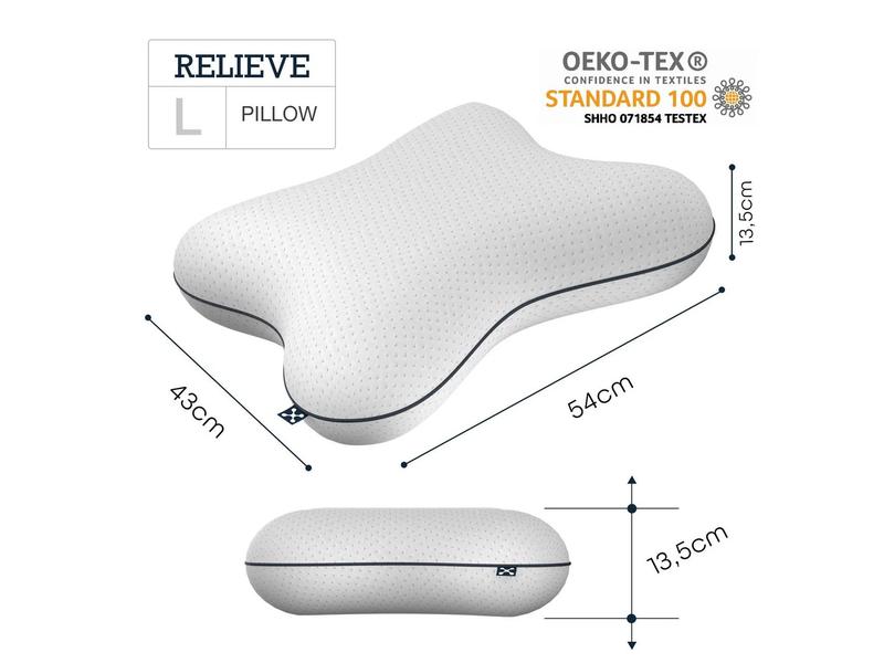 Smartsleep Nackenkissen Relieve L 54 x 43 x 13.5 cm Ergonomisches Schlafkissen