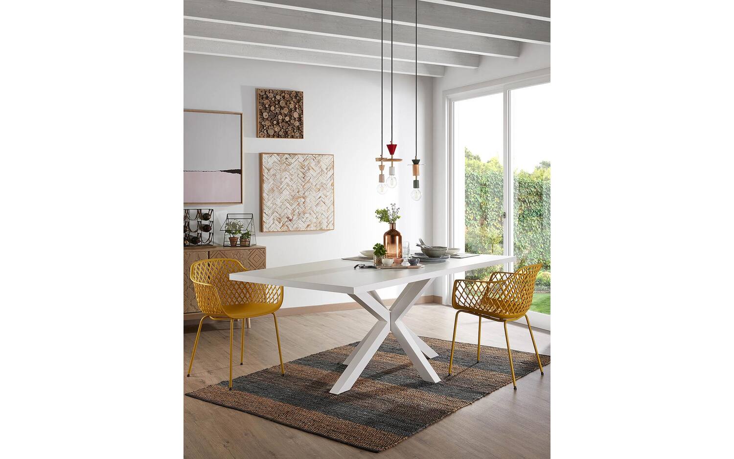 Kave Home Argo Eettafel - 200 x 100 cm - Wit