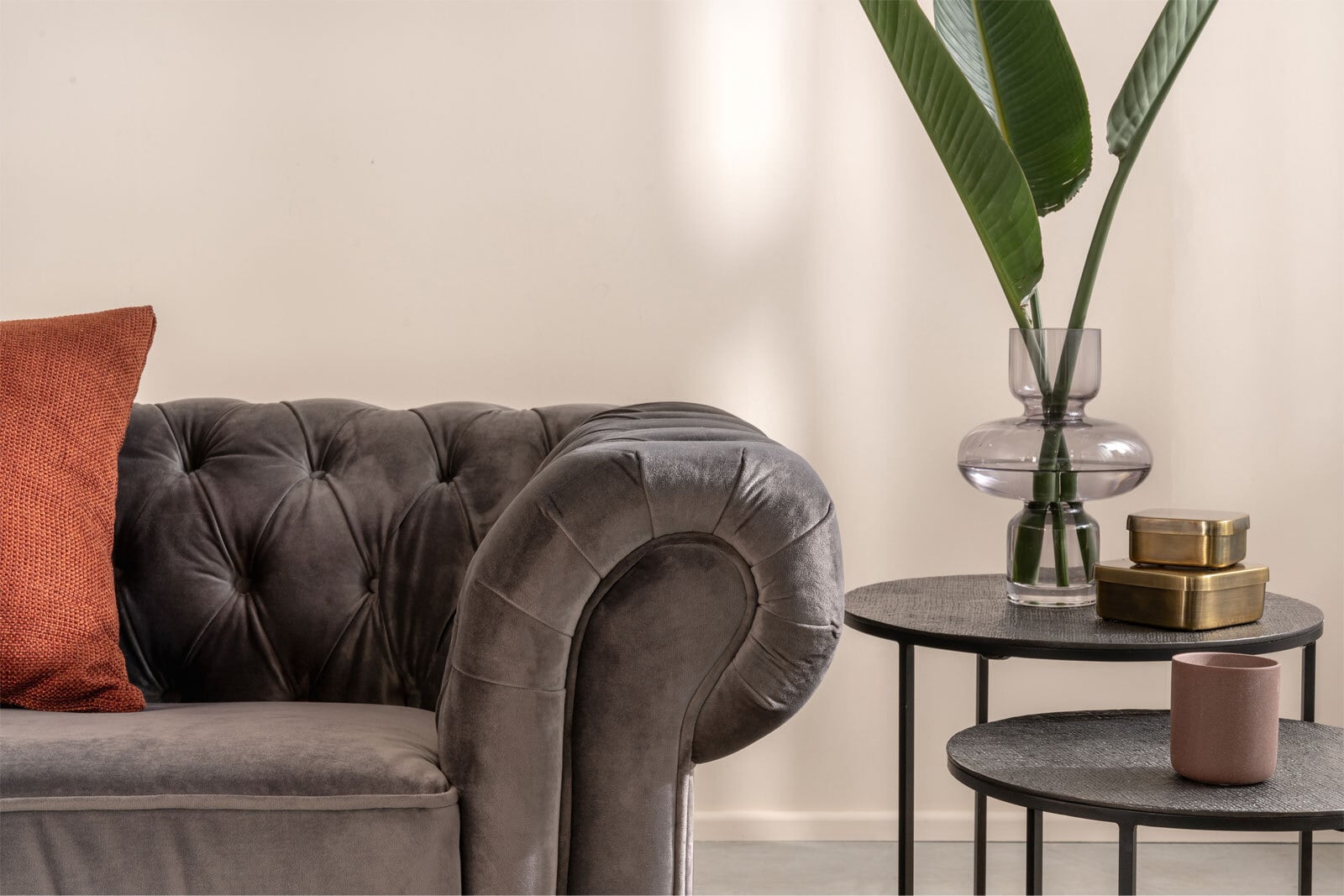 Sofa 3-Sitzer LONDON Stoffbezug grau