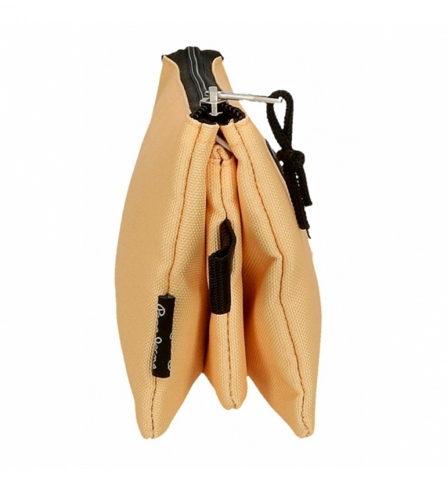 Estojo Pepe Jeans com três compartimentos, amarelo, 6324326 - 22x12x5cm