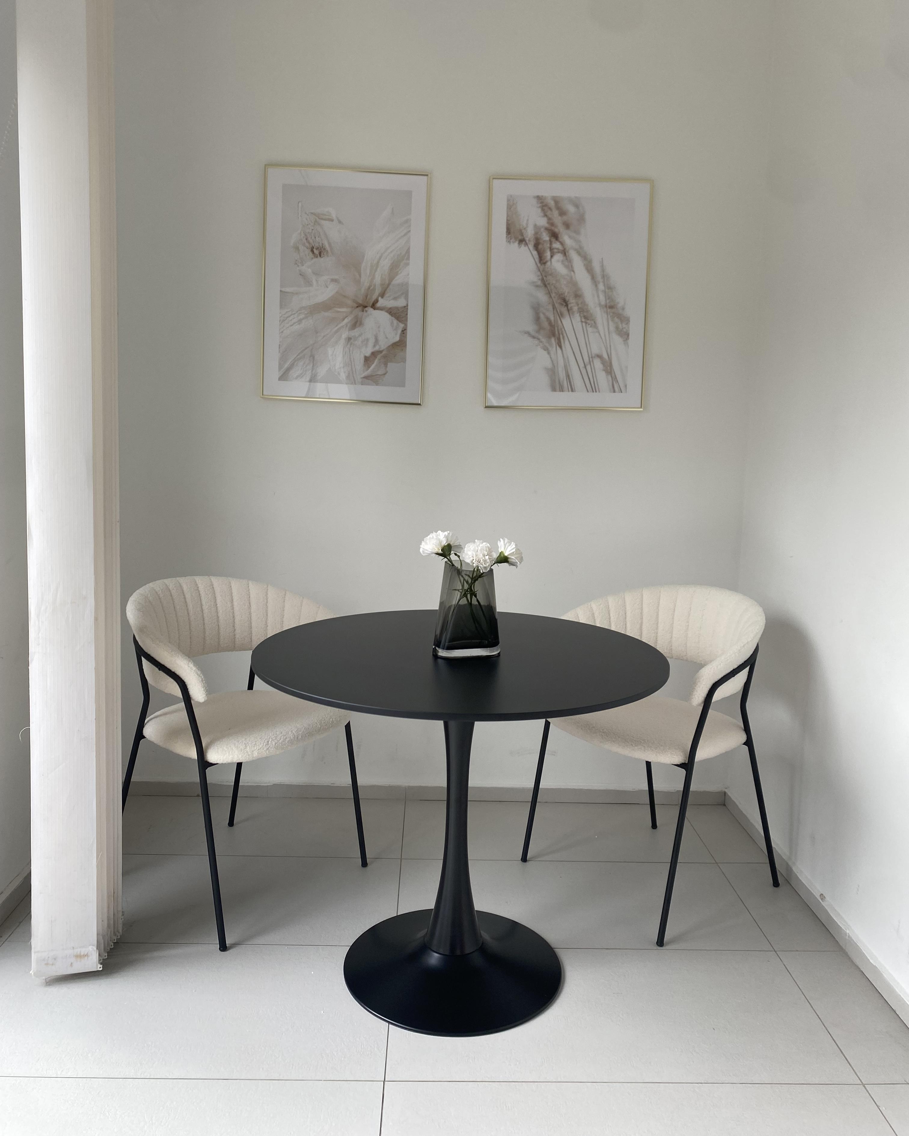 Set van 2 eetkamerstoelen MARIPOSA Fluweel Gebroken wit