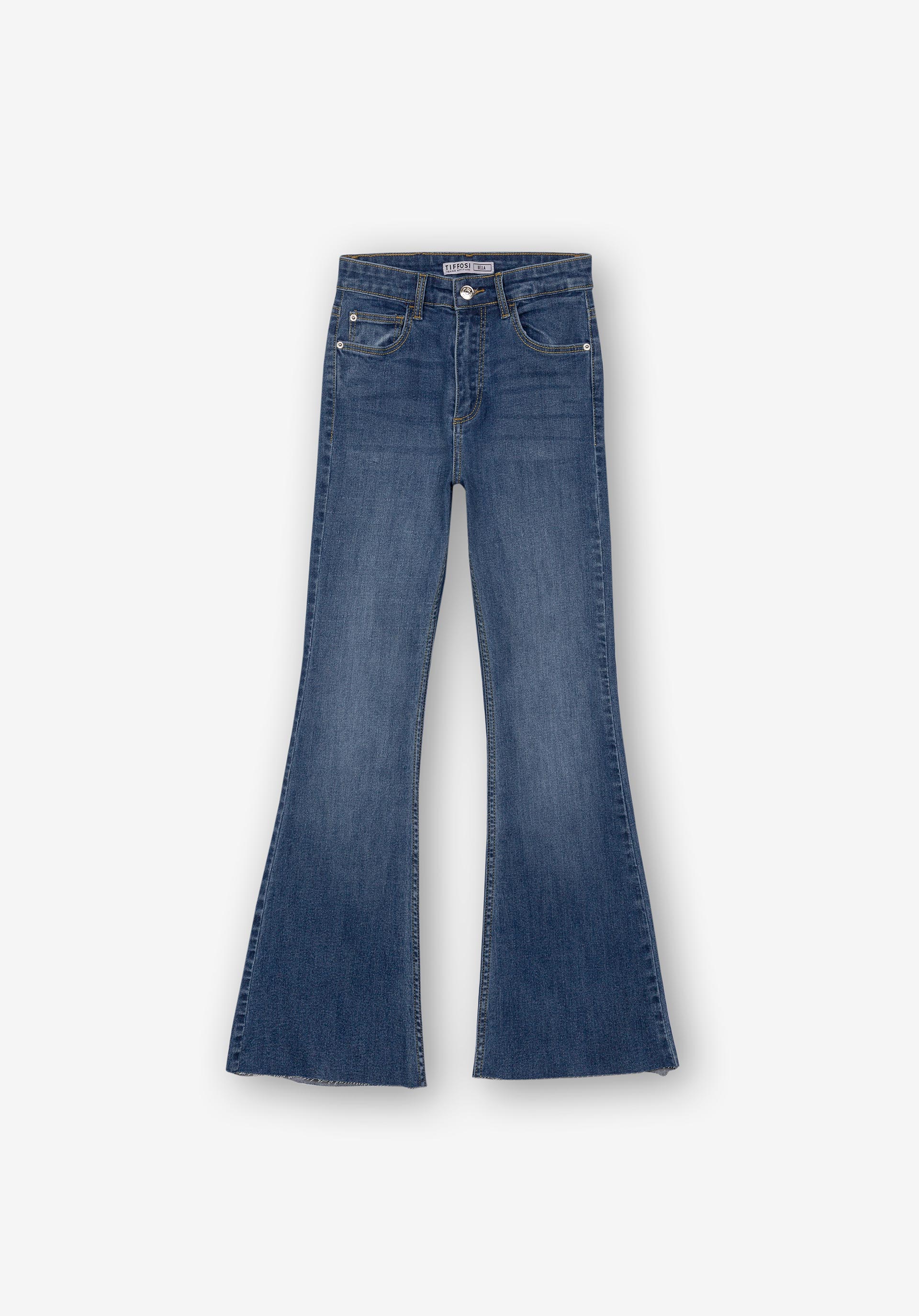 Jeans Bella Flare de Cintura Alta com Aberturas