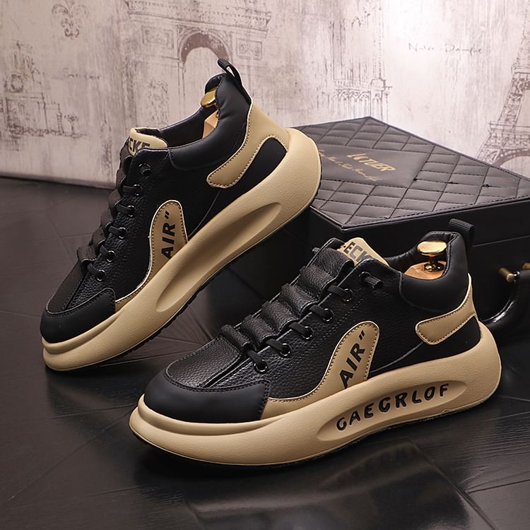 Mr Ozera - Platform sneakers met imitatieleren letters (verschillende ontwerpen)