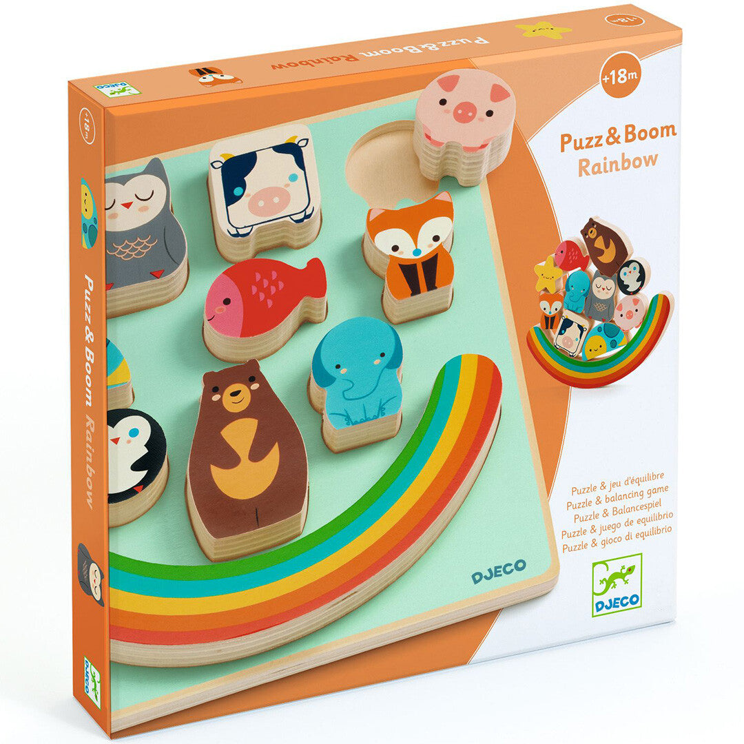 Djeco puzzel en balanceerspel - rainbow - 11st