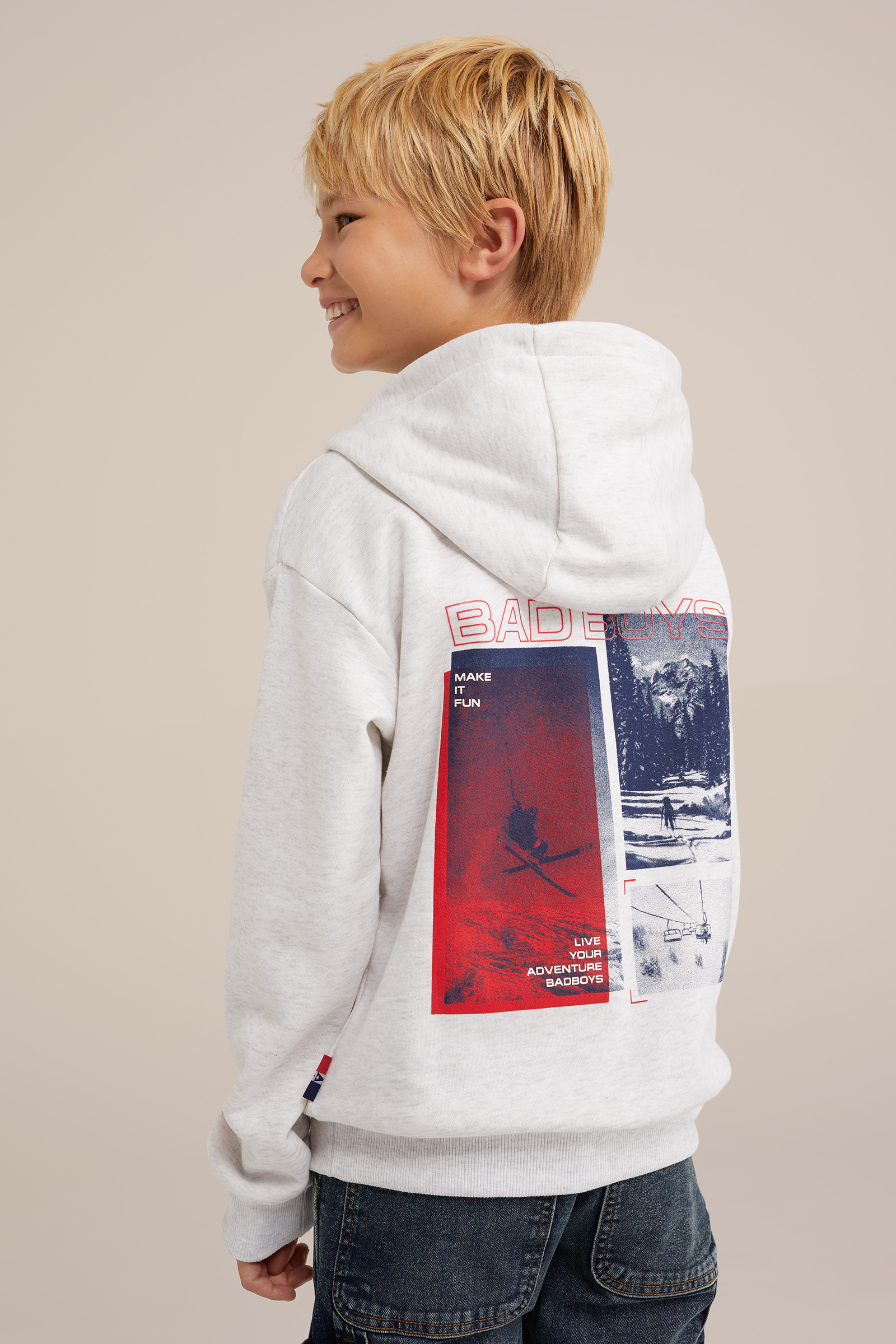 Jongens hoodie met opdruk Bad Boys Wit