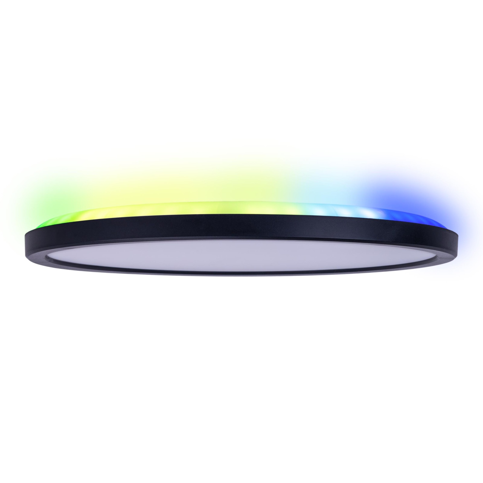 LED-Deckenleuchte CARLO - schwarz - mit RGB-Backlight - Ø 54 cm