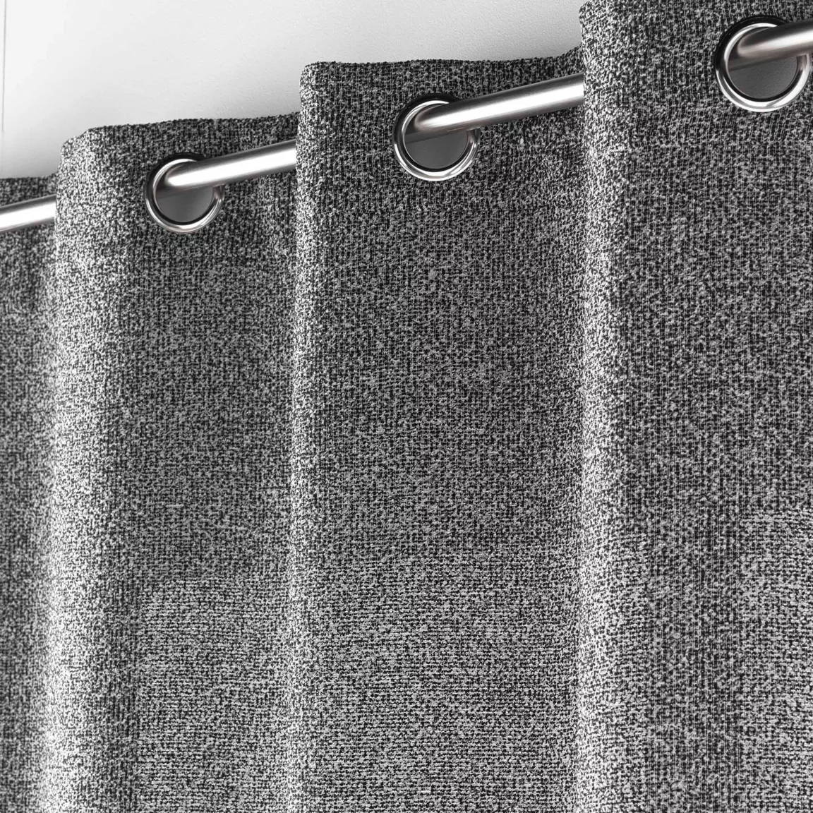 Voilage œillets effet lainage (140 x 280 cm) Loulaine Noir