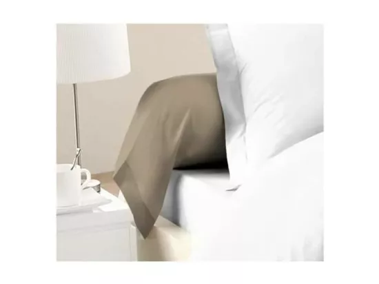 2 Taies de Traversin 100% coton 85 x 185 cm - Beige