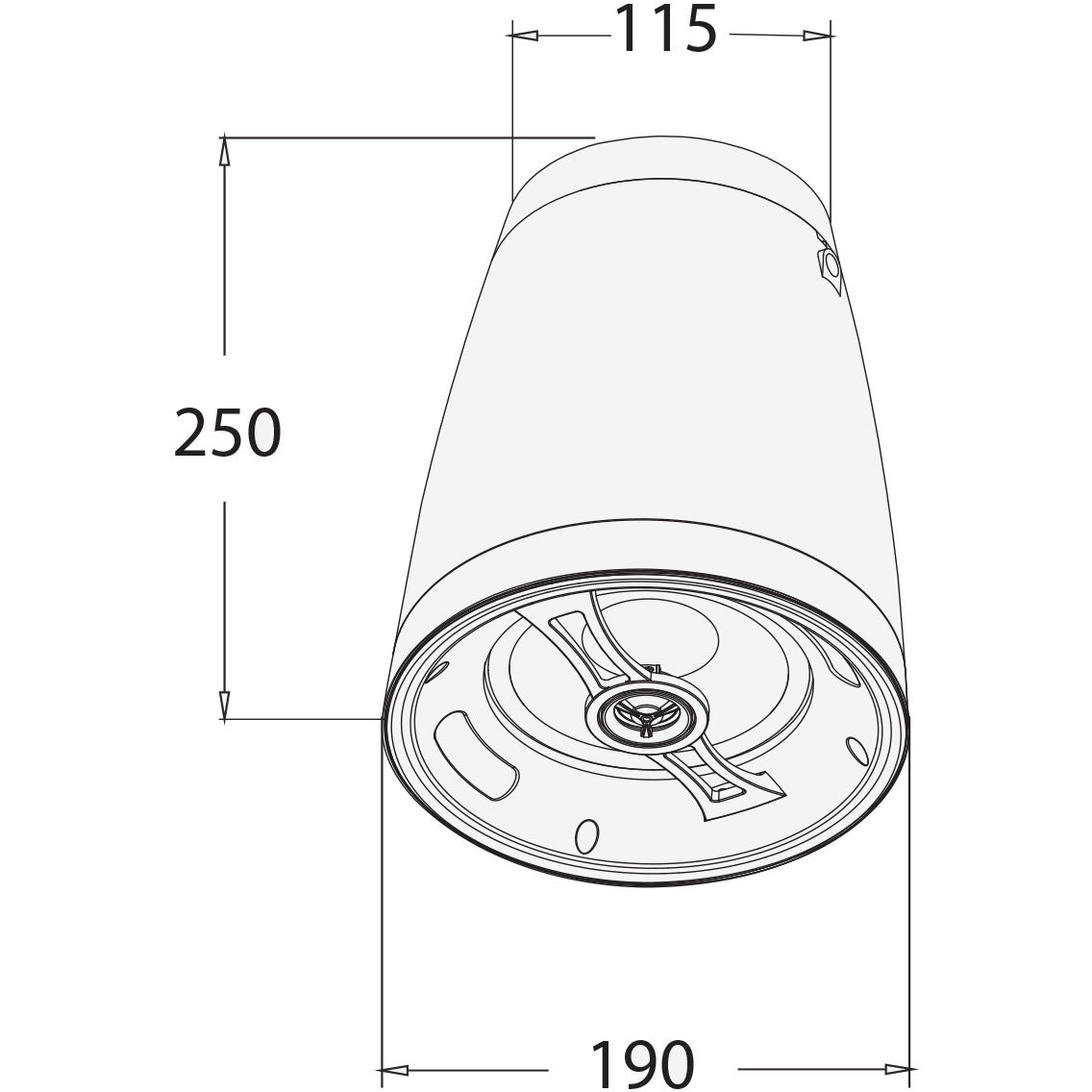 Audiophony SHP550B hangende luidspreker 50 watt 100V / 8 Ohm - zwart