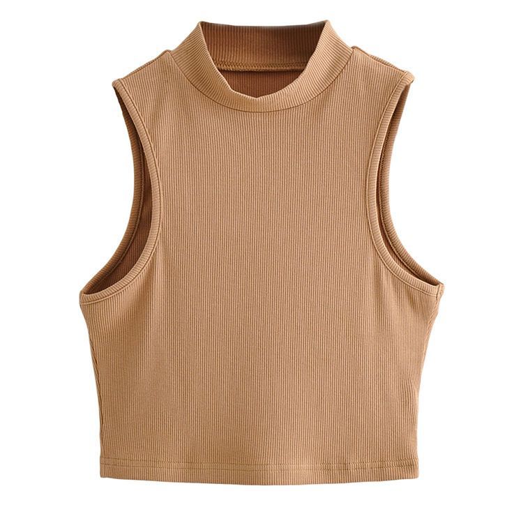 Hollahop - Tanktop met lage hals en effen crop top