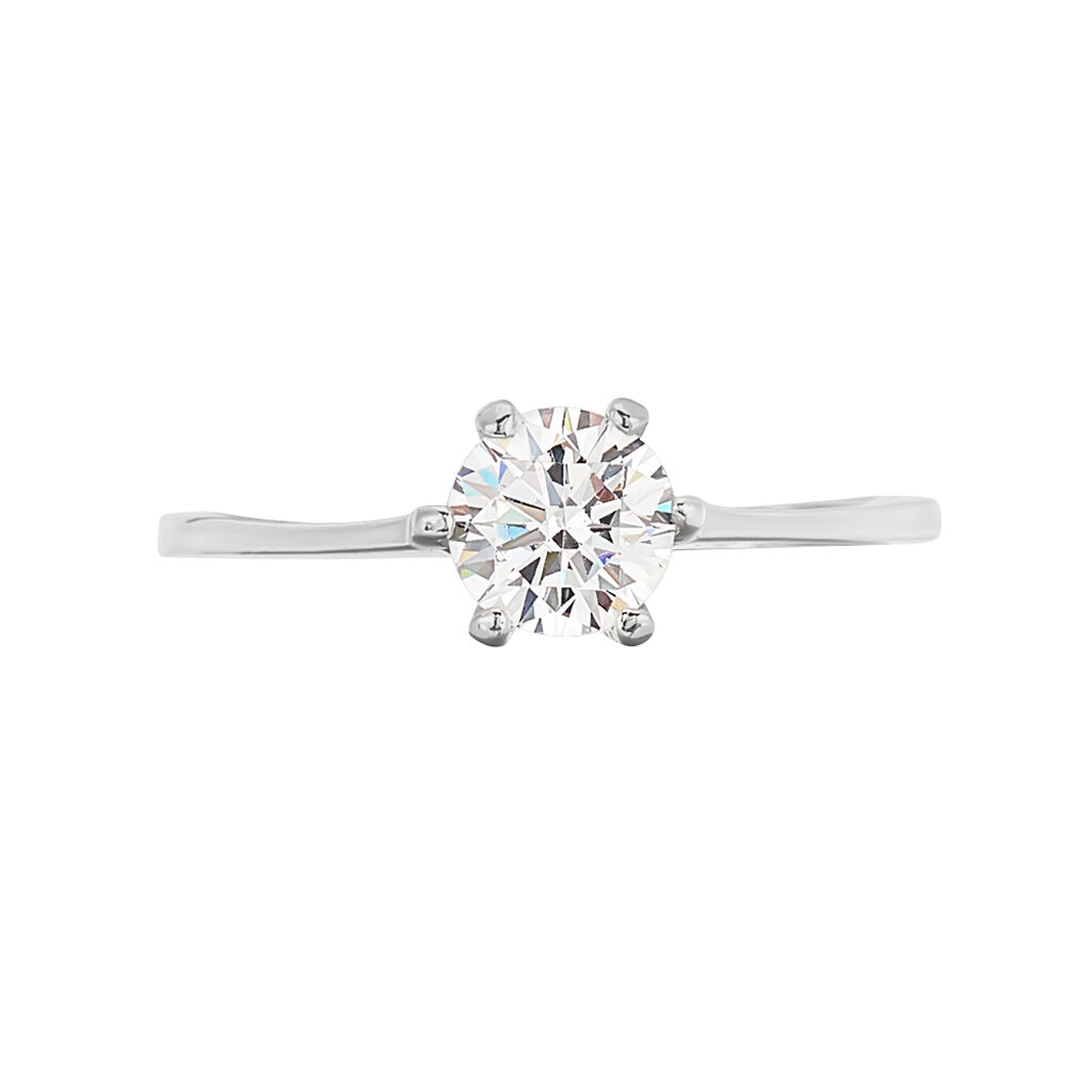 Bague Solitaire Lydia Argent Blanc Oxyde De Zirconium