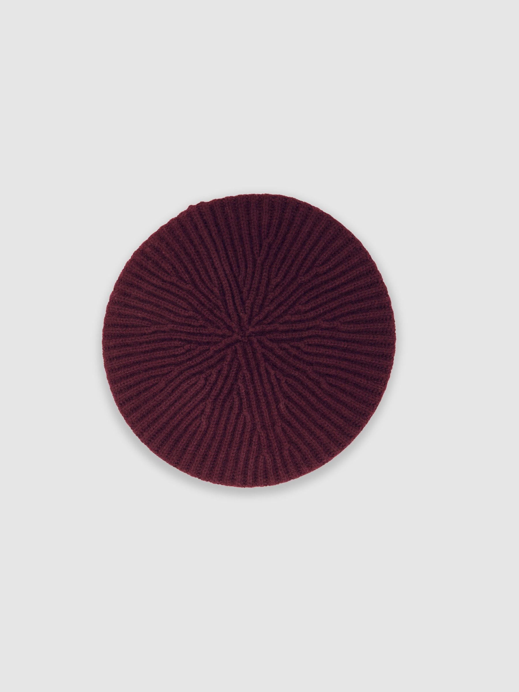Reiss Beatrice Wool Blend Rib Knit Beret With Cashmere