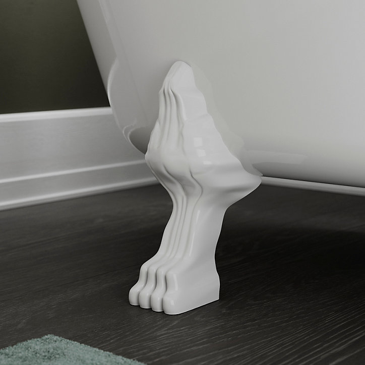 Baignoire îlot 170 x 80 cm blanche + 4 pieds blancs, GoodHome Emba