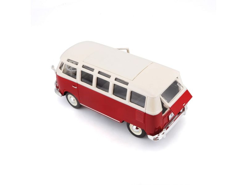 Maisto Volkswagen Bulli T1 Van Samba 1:24, Rot Sammlermodell im Massstab 1:24