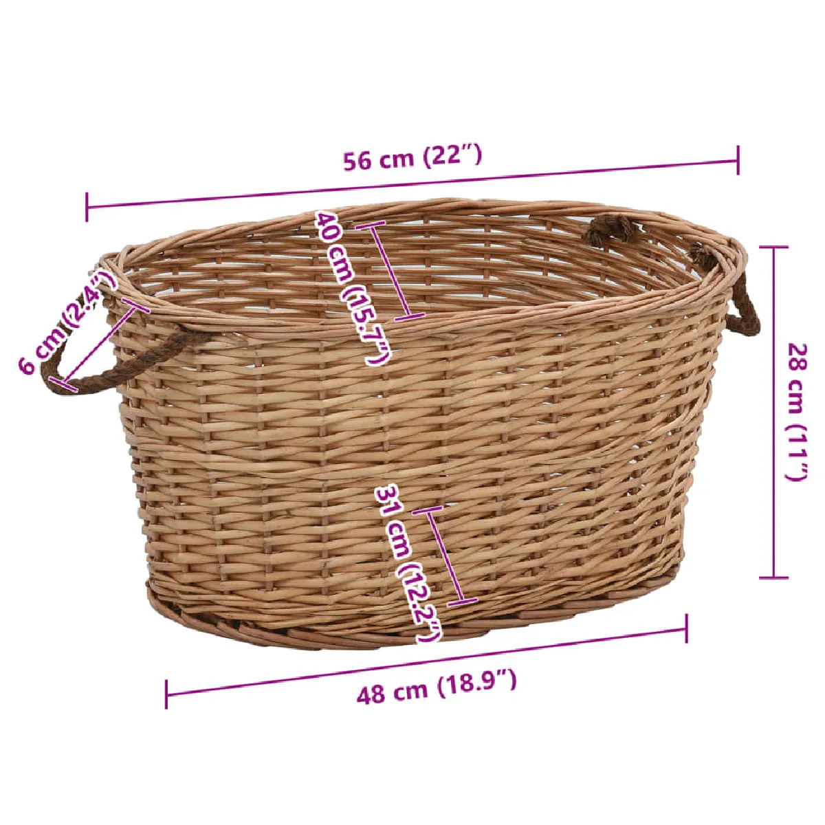 VidaXL Panier à bois - Marron