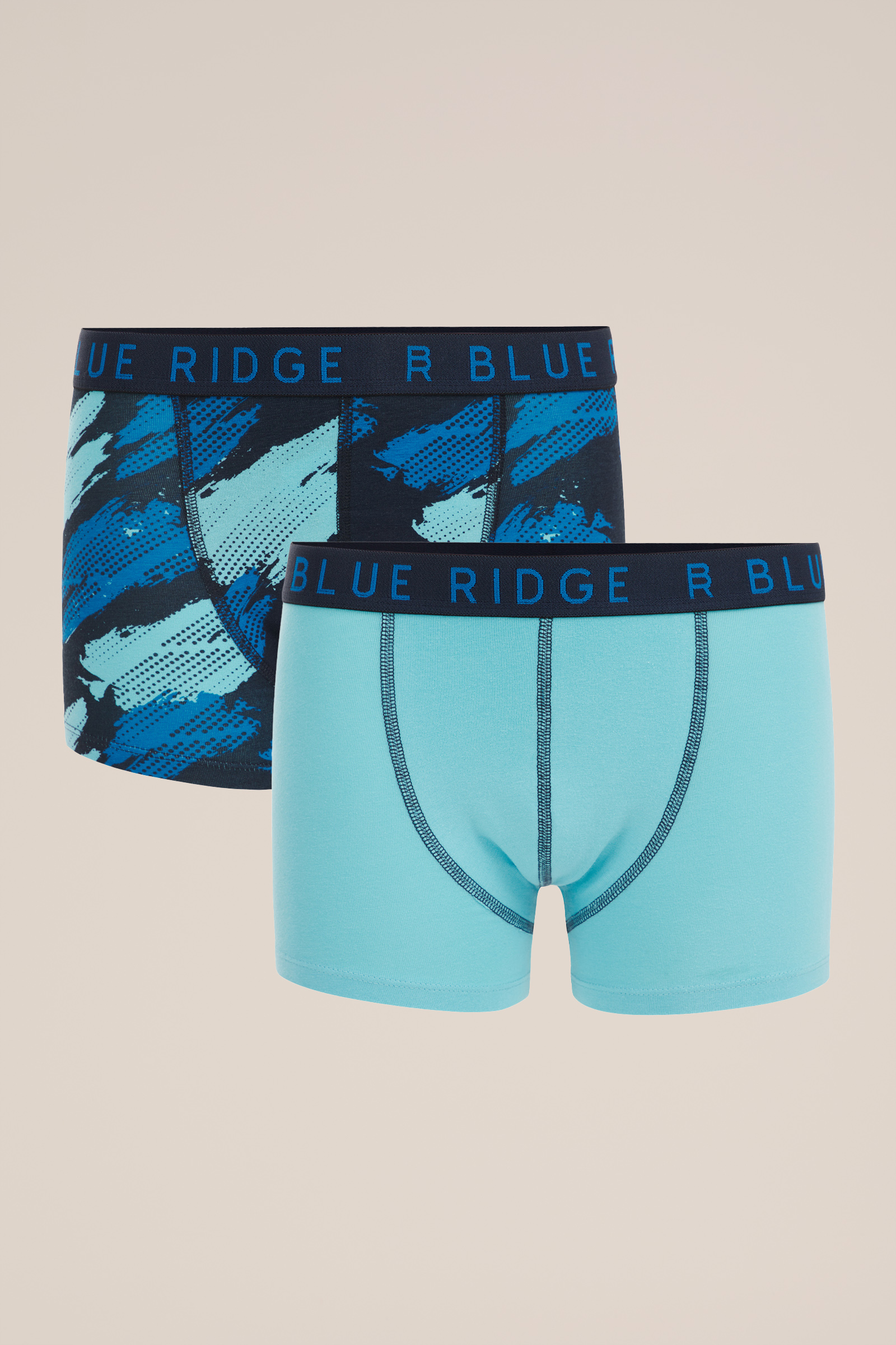 Jongens boxershorts, 2-pack Blue Ridge Blauw
