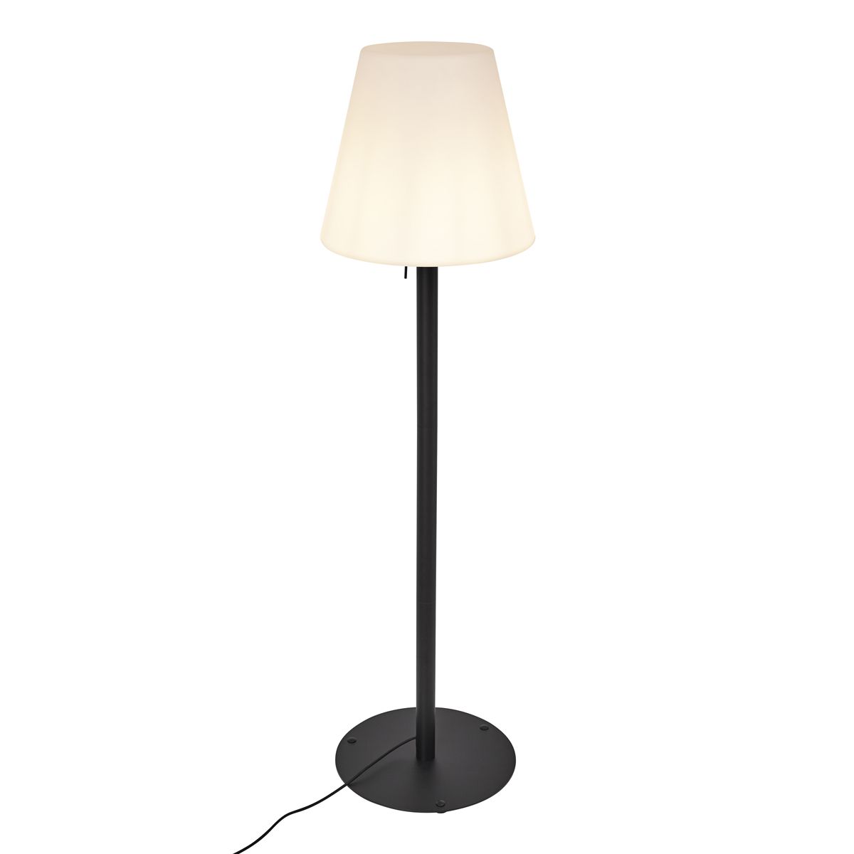 Moderne buiten vloerlamp zwart met witte kap IP44 - Big Virginia