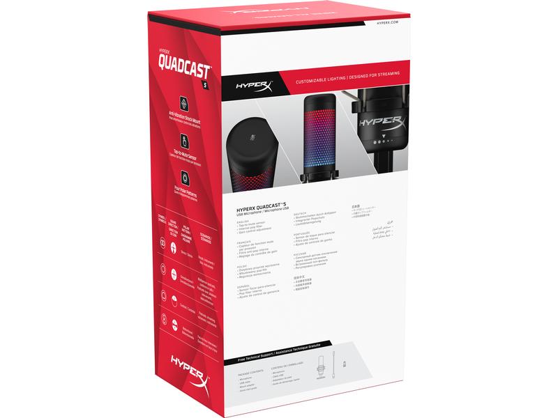 HyperX Mikrofon QuadCast S Gamin-Mikrofon mit LED Anzeige