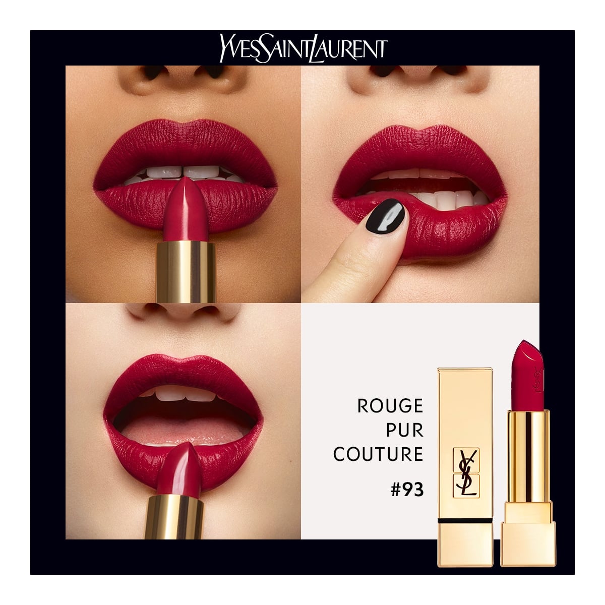 YVES SAINT LAURENT Rouge Pur Couture Rouge à Lèvres Satiné Longue Tenue et Confort