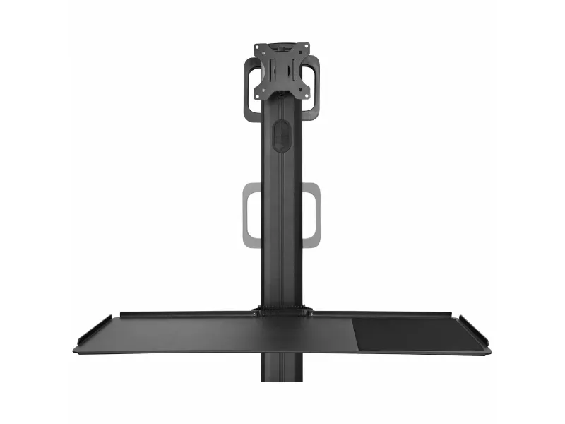 StarTech.com Mobile Workstation Cart with Monitor Mount, CPU/PC Holder, Keyboard Tray, Ergonomic Height Adjustable Desktop Computer Cart, Rolling Mobile Standing Workstation on Wheels - Portable Stand-Up Cart - Vogn med hjul - for LCD-display/PC-udst