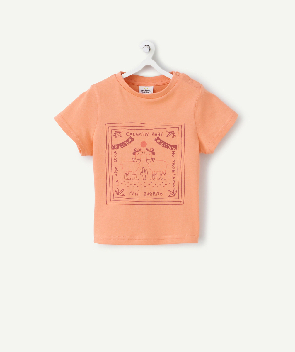 t-shirt bébé garçon en coton bio orange thème mexico