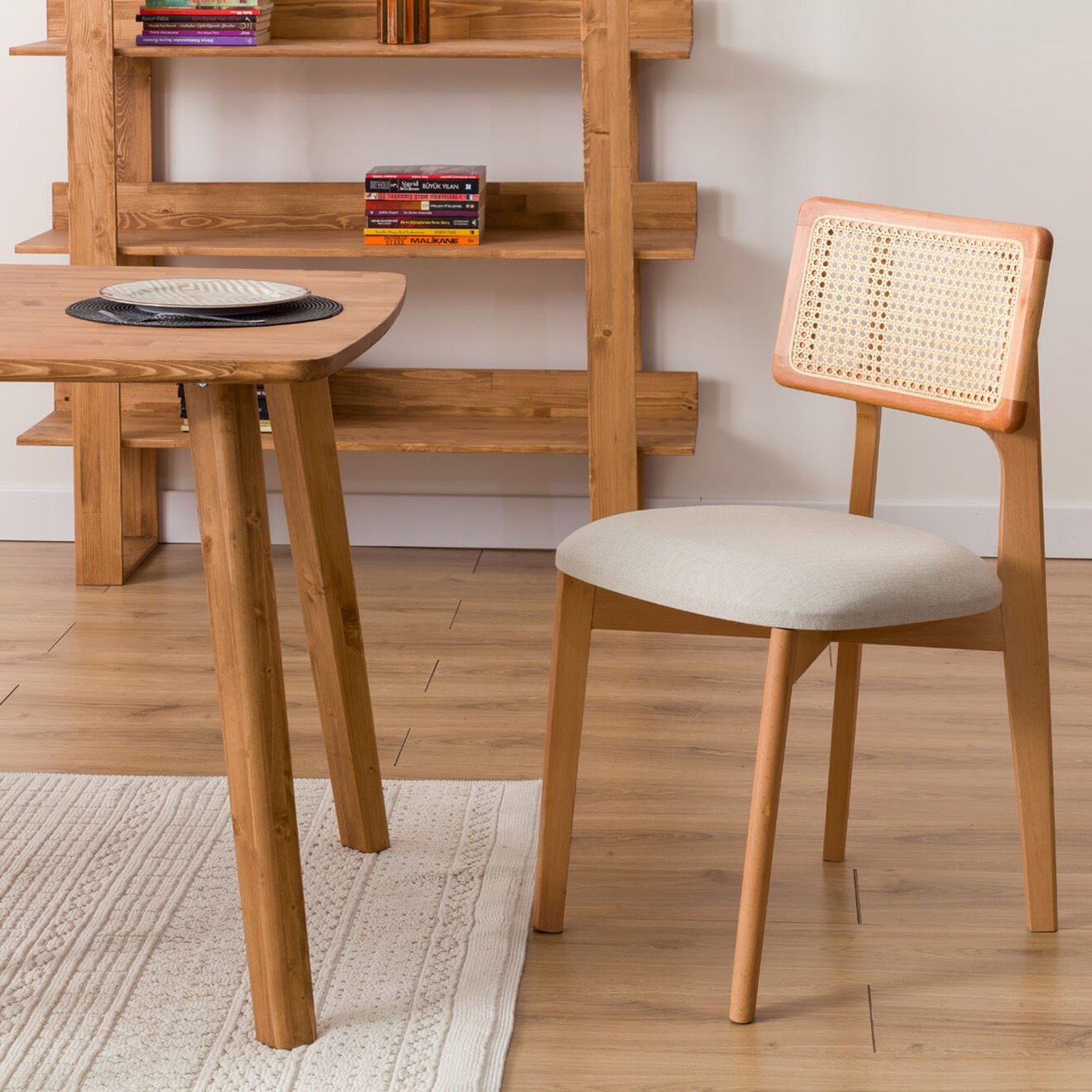 Homitis Table à manger BN noyer - 139x78x74x5 cm