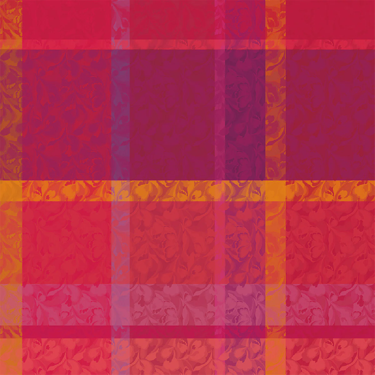 Nappe pur coton rouge 180x180 Garnier Thiebaut