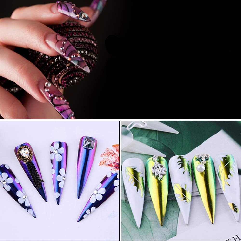 (500er Set) Spitze Kunstnägel Full Cover Fake Nail Tips für die Maniküre 10 Grössen - Weiss