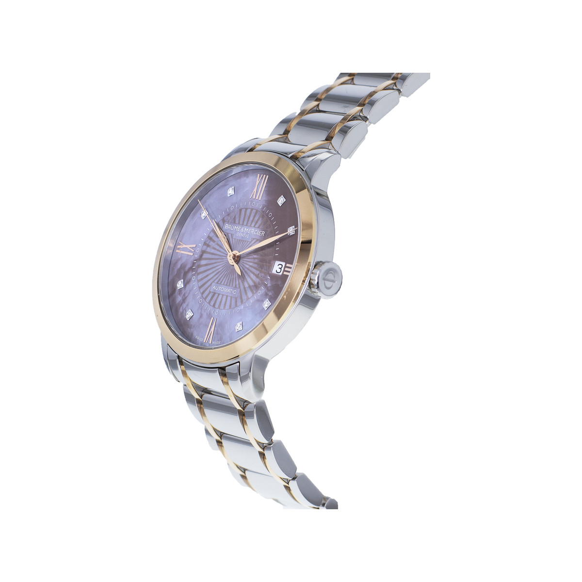 Montre d'occasion BAUME & MERCIER Classima femme automatique bracelet cuir noir
