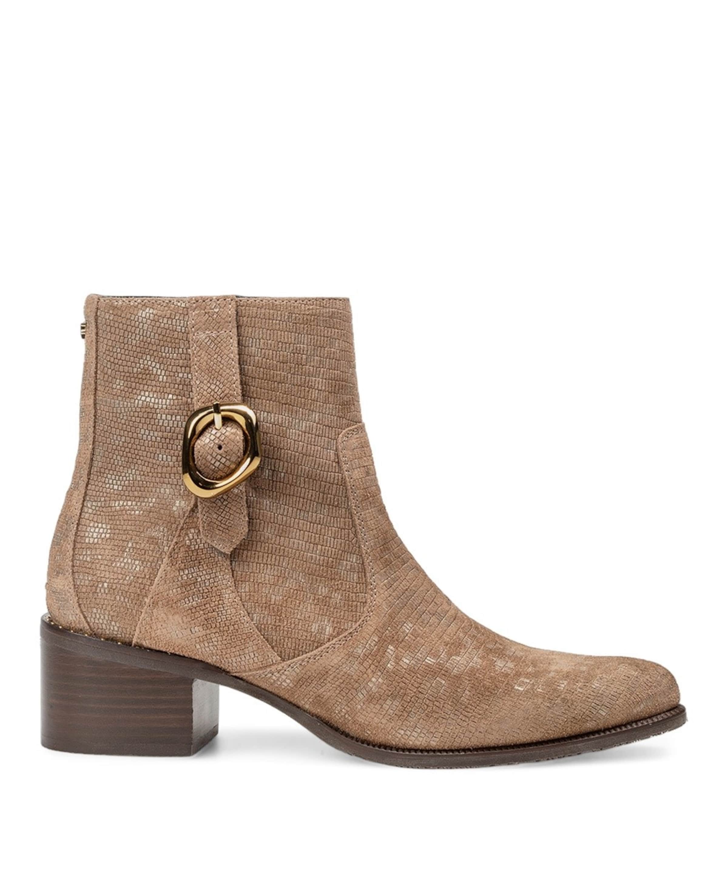 Floris van Bommel dames enkellaarzen beige