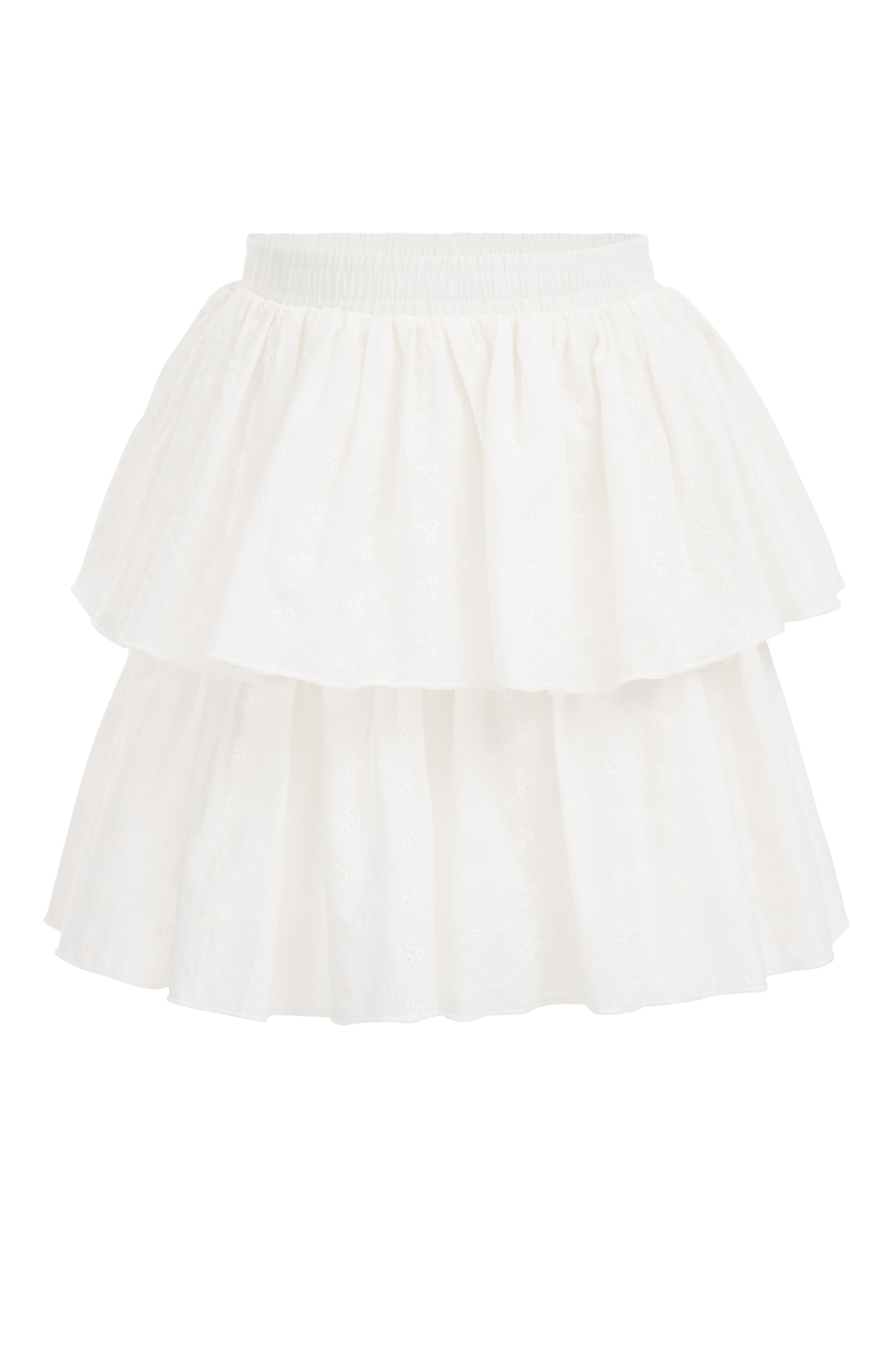 Meisjes rok met broderie anglaise WE Fashion Wit