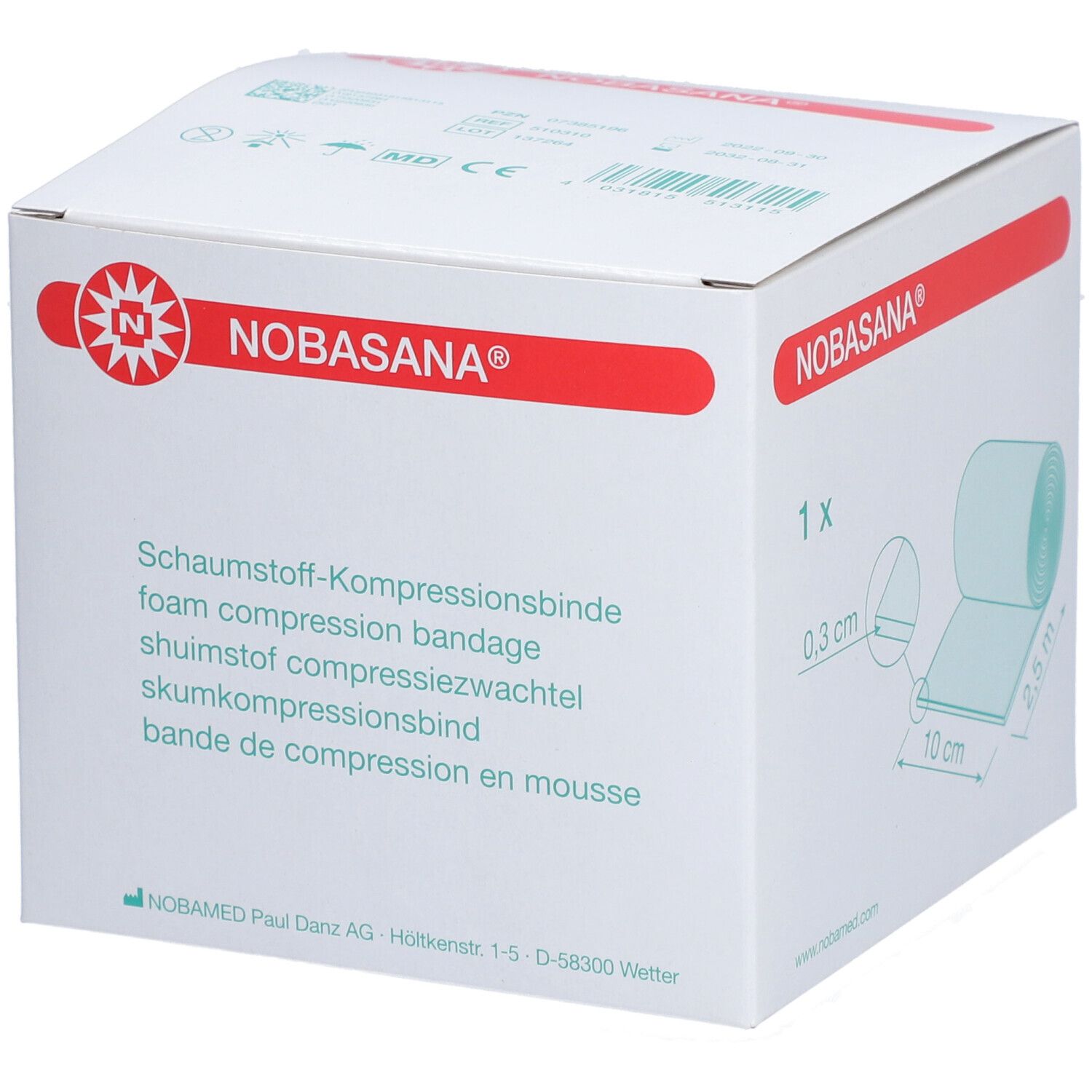 Nobasana® Schaumstoffbinde 10 cm x 2,5 m