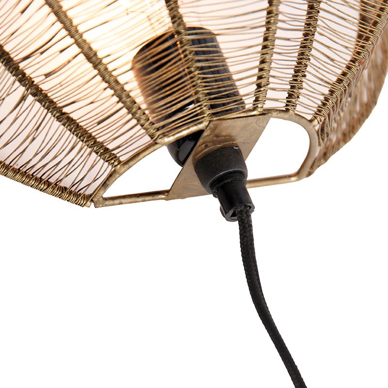 Industriële wandlamp brons met zwart - Dong