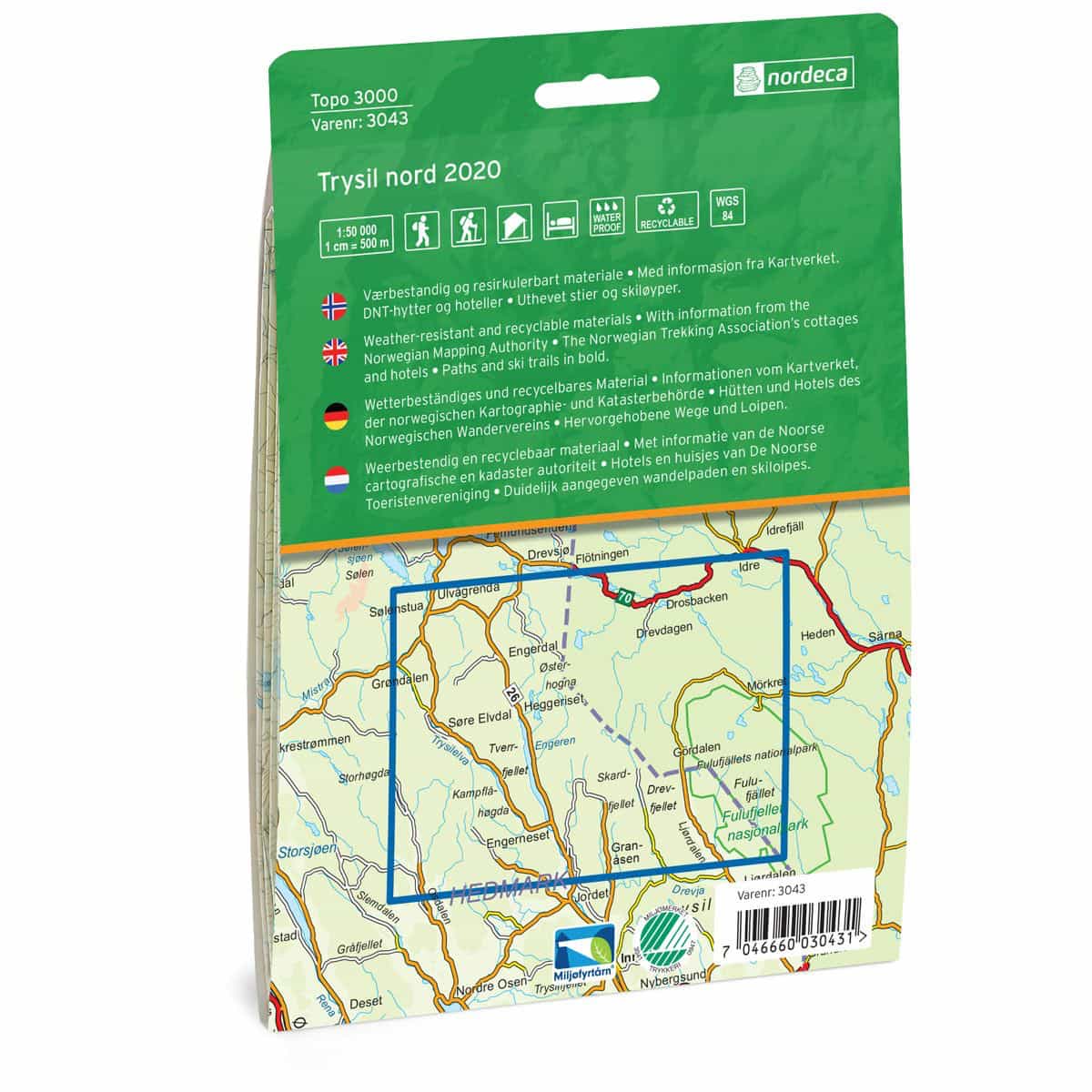 Nordeca Topo 3000 1:50 000 Trysil nord