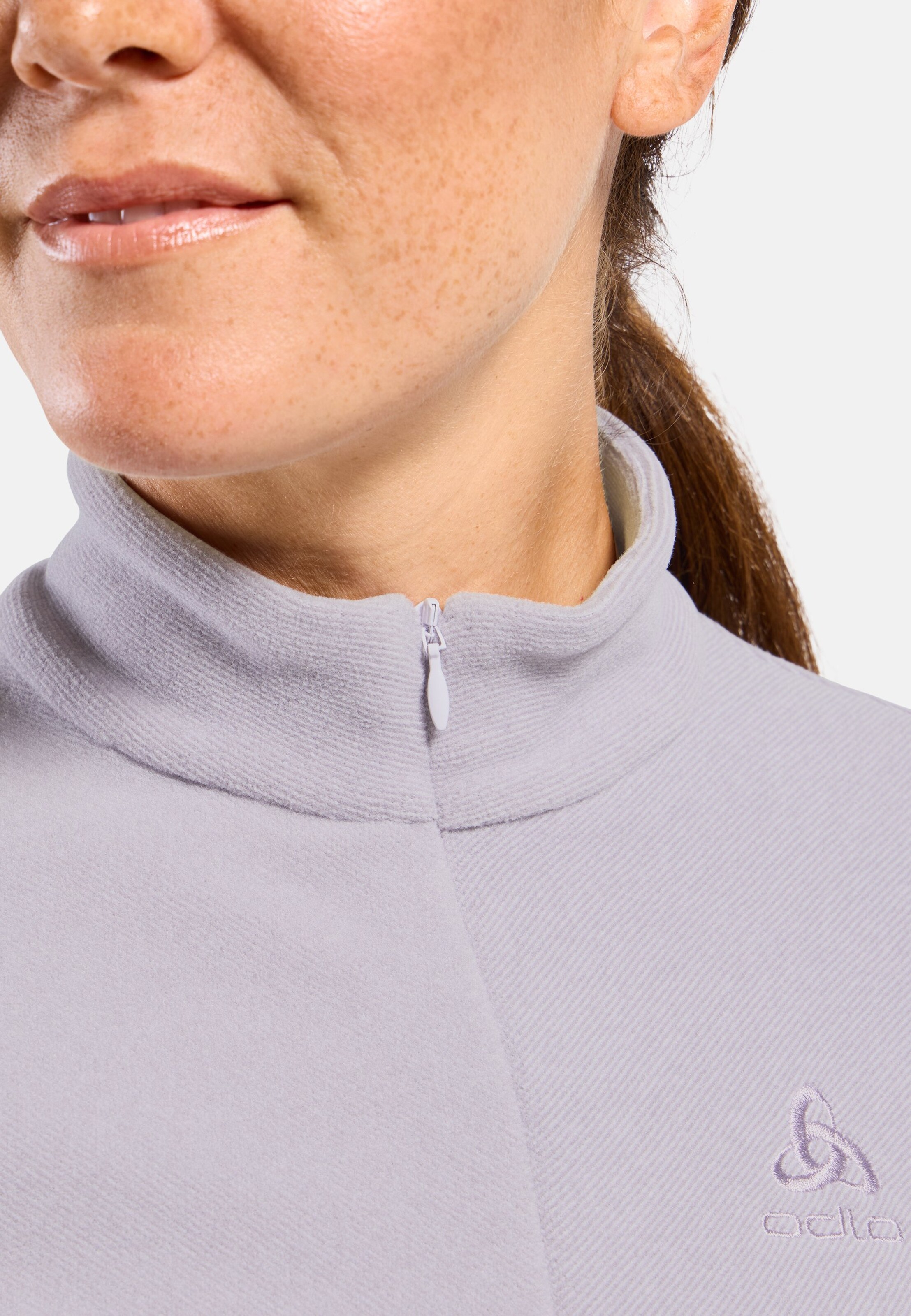 Damen Roy Mid Layer mit Halbreissverschluss in misty lilac - gray ridge