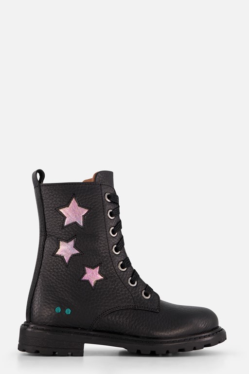 BunniesJR Veterboots zwart Leer