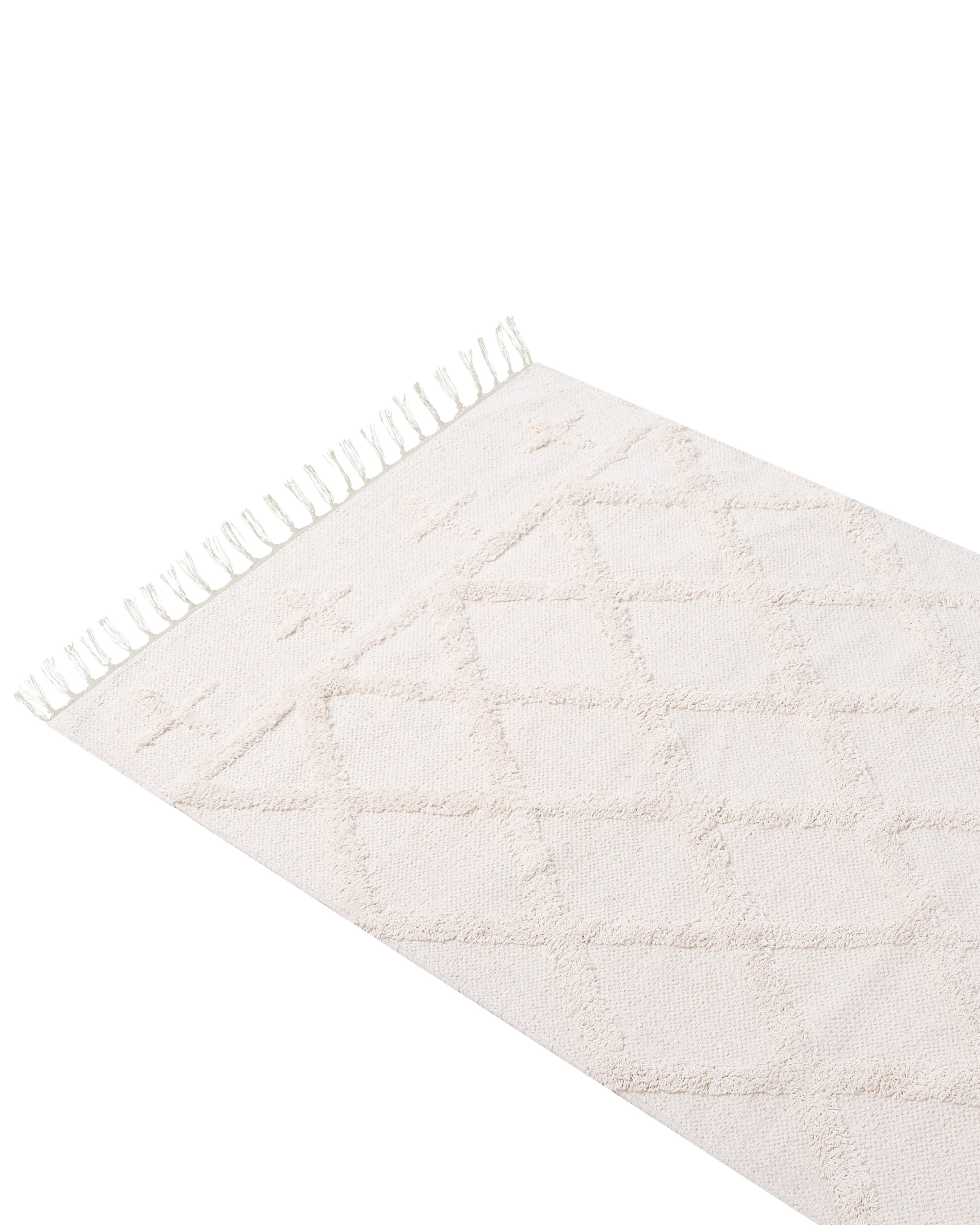 Vloerkleed TOZLU Beige 80 x 230 cm Katoen