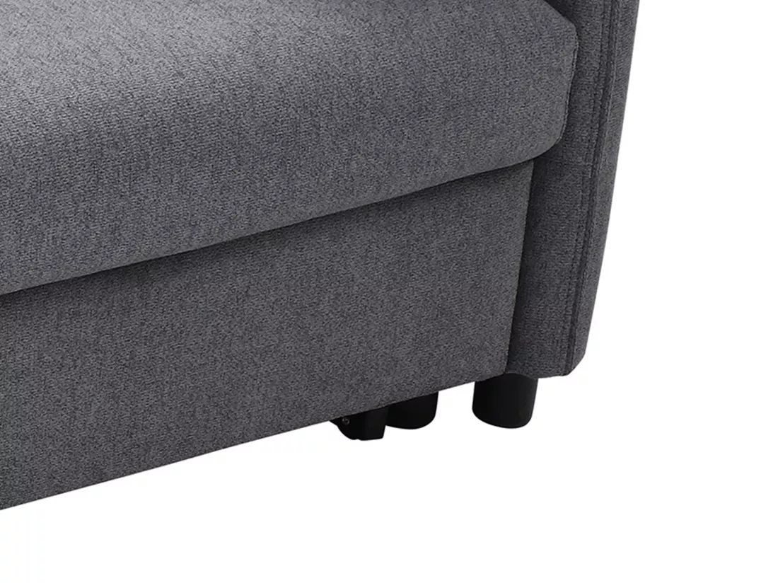 Canapé 3 places convertible en tissu gris IPANEDA