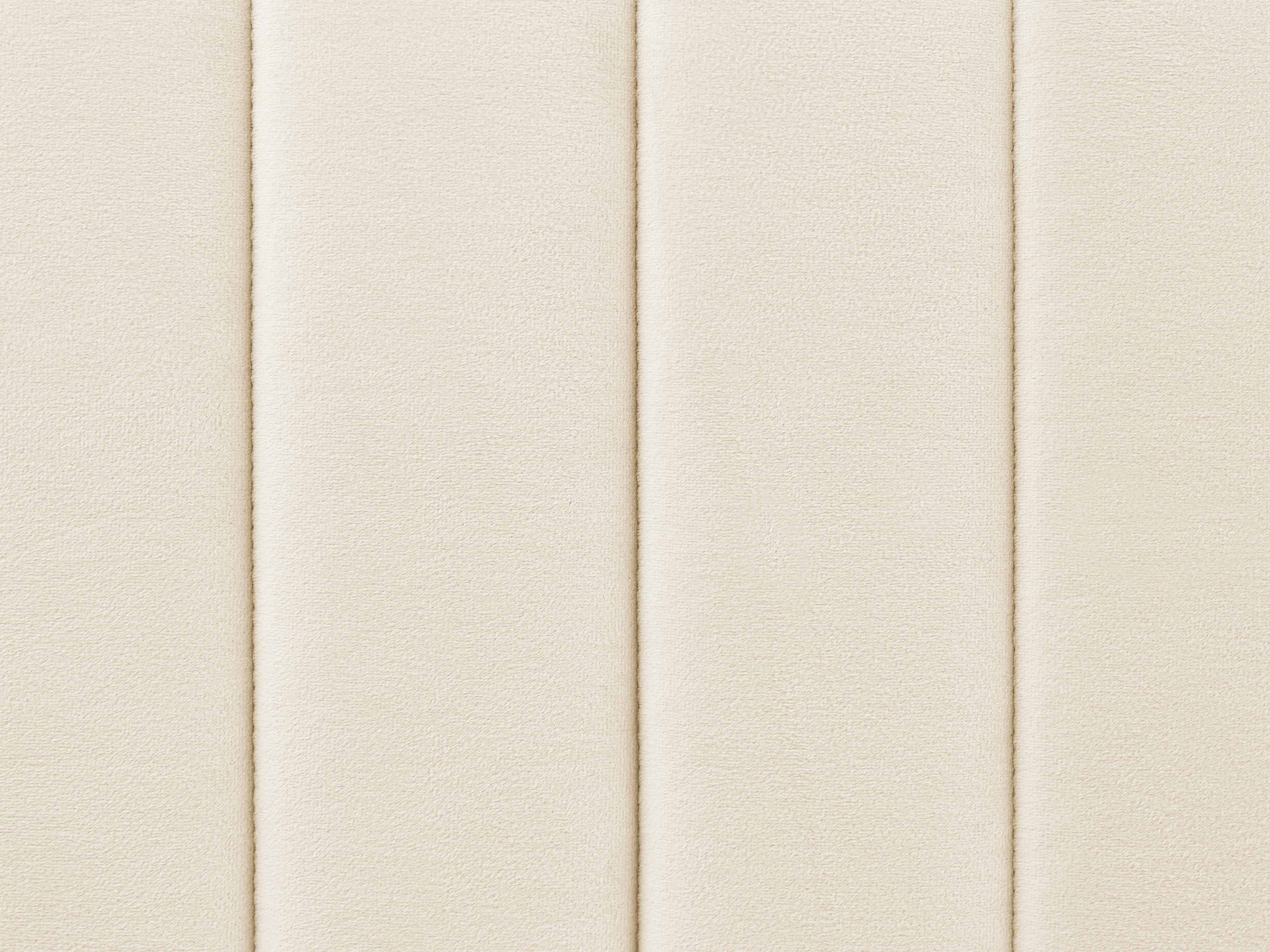Bed Fluweel LUNAN 140 x 200 cm Lichtbeige