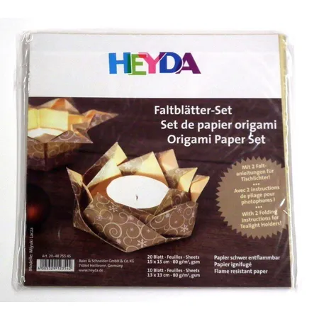 Heyda Faltblätter für Tischlaternen, gold, 30 Blatt