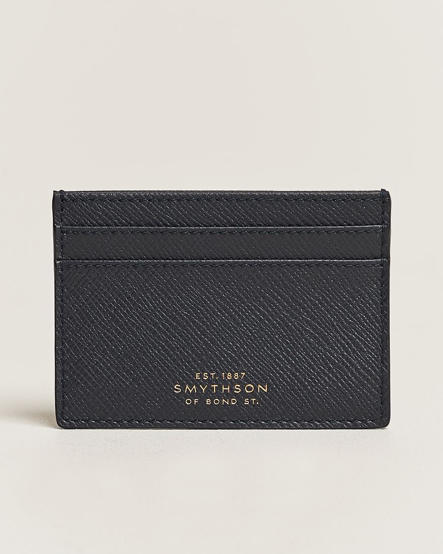 Smythson Panama Flat Cardholder Navy